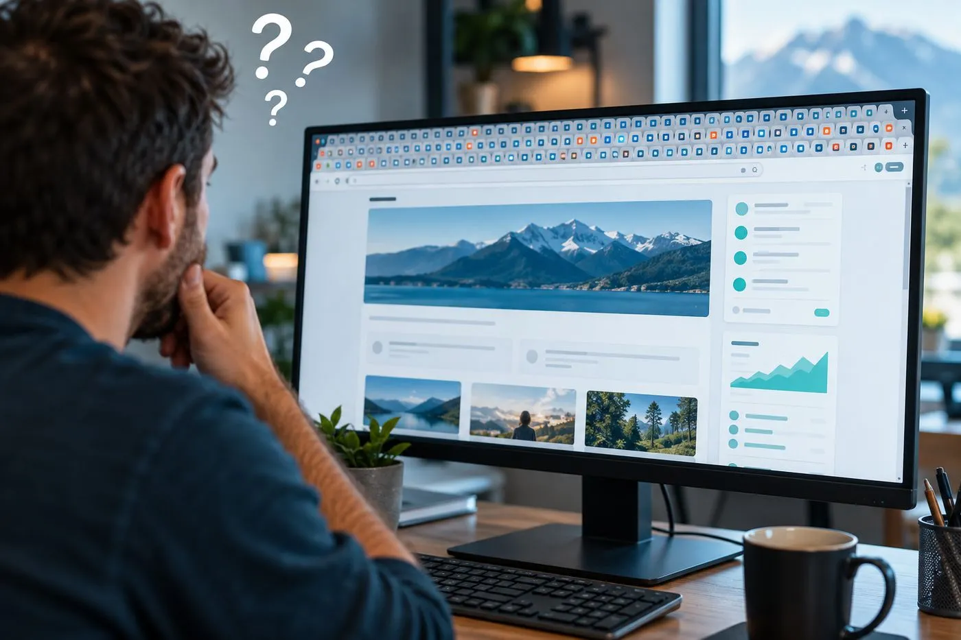 Navigateur avec de nombreux onglets ouverts qui saturent la mémoire vive d'un PC